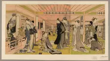 The parlor of a brothel in the pleasure quarters, c. 1789/1801. Creator: Utagawa Toyokuni I