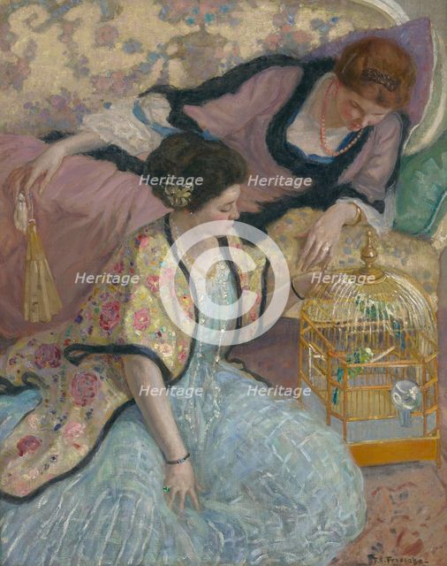 The Parrots, c. 1910. Creator: Frieseke, Frederick Carl (1874-1939).
