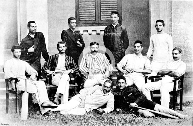 The Parsee Representative Cricket Team at Bombay - the Champion Team in India, 1890. Creator: George Meisenbach.