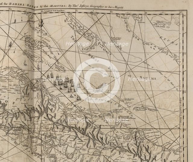 The part of the Bahama banks, from The West-India atlas , 1771. Creator: Jefferys, Thomas (ca. 1719-1771).