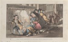 The Party Breaking Up, and Quae Genus Breaking Down, from "The History of John..., December 1, 1821. Creator: Thomas Rowlandson