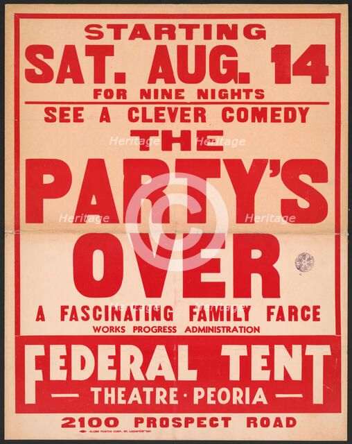 The Party's Over, Peoria, IL, 1937. Creator: Unknown.