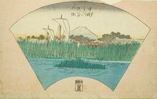 The Parting Depth of the Three-pronged River at Nakasu (Nakasu Mitsumata Wakarenofuchi), s..., 1857. Creator: Ando Hiroshige
