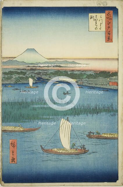 The Parting Depth of the Three-pronged River (Mitsumata Wakarenofuchi), from the series..., 1857. Creator: Ando Hiroshige.