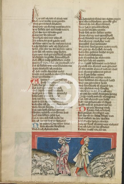 The Parting of Abraham and Lot; Weltchronik, about 1400-1410. Creator: Unknown.