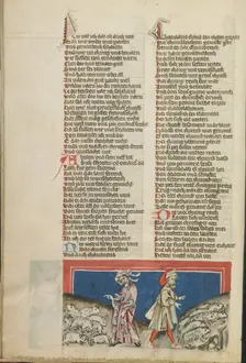 The Parting of Abraham and Lot; Weltchronik, about 1400-1410. Creator: Unknown