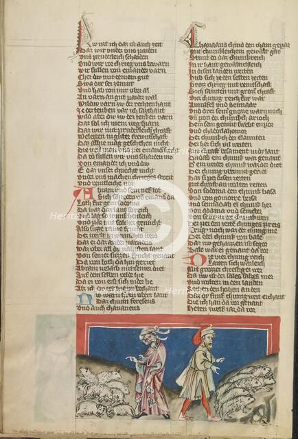 The Parting of Abraham and Lot; Weltchronik, about 1400-1410. Creator: Unknown.