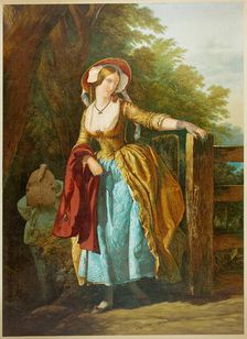 The Parting Look (with Man and Box), 1858. Creator: George Baxter