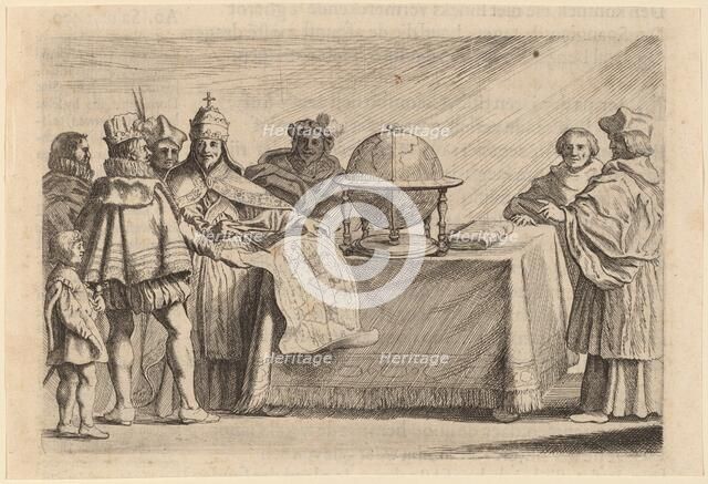 The Partitioning of the Globe between Spain and Portugal, 1634. Creator: Willem Basse.