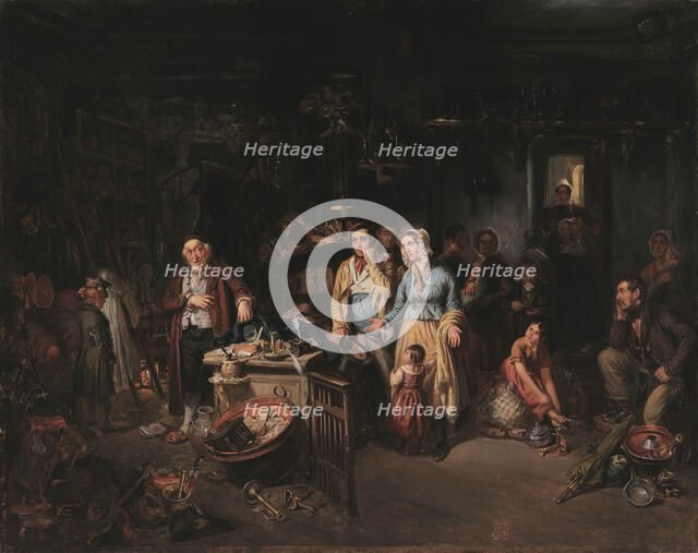 The pawn shop, 1842. Creator: Rentzell, August von (1810-1891).