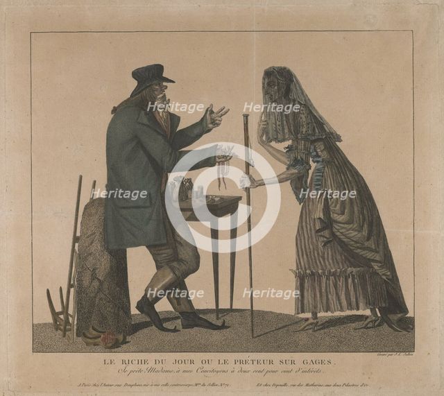 The Pawnbroker, Second Half of the 18th cen.. Artist: Julien, Laurent (1740-1820)