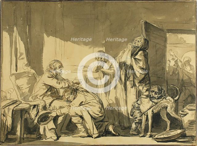 The Paternal Blessing, or The Departure of Basile, c. 1769. Creator: Jean-Baptiste Greuze.