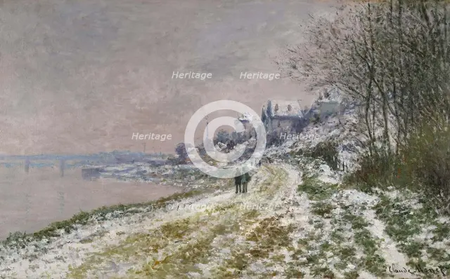The Path Toward Epinay, Snow Effect, 1875. Artist: Monet, Claude (1840-1926)