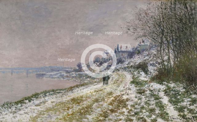 The Path Toward Epinay, Snow Effect, 1875. Artist: Monet, Claude (1840-1926)