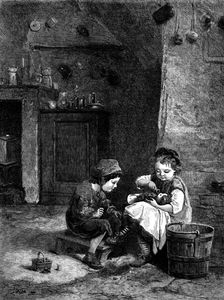 "The Patient," by P. E. Frere, in the International Exhibition, 1871. Creator: Unknown