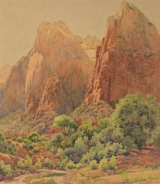 The Patriarchs, Zion National Park, 1924. Creator: Gunnar Widforss