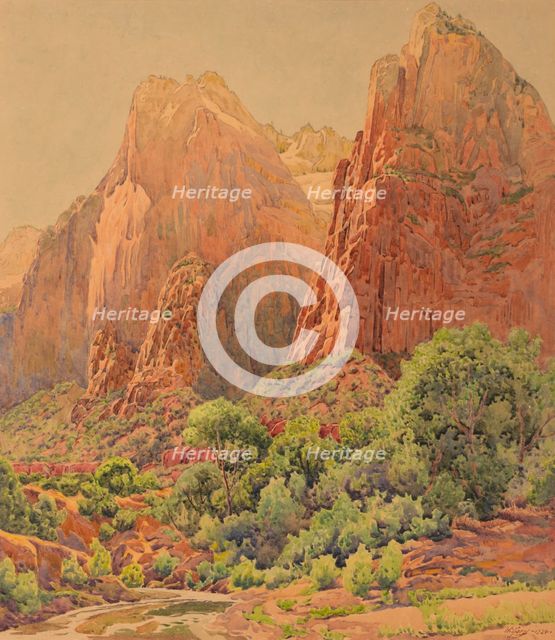 The Patriarchs, Zion National Park, 1924. Creator: Gunnar Widforss.