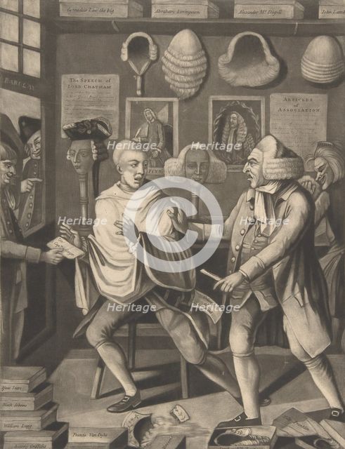 The Patriotick Barber of New York, or the Captain in the Suds, February 14, 1775. Creator: Attributed to Philip Dawe.