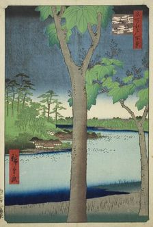 The Paulownia Grove at Akasaka (Akasaka Kiribatake), from the series "One Hundred..., 1856. Creator: Ando Hiroshige
