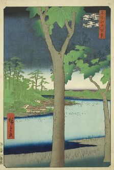 The Paulownia Grove at Akasaka (Akasaka Kiribatake), from the series "One Hundred..., 1856. Creator: Ando Hiroshige