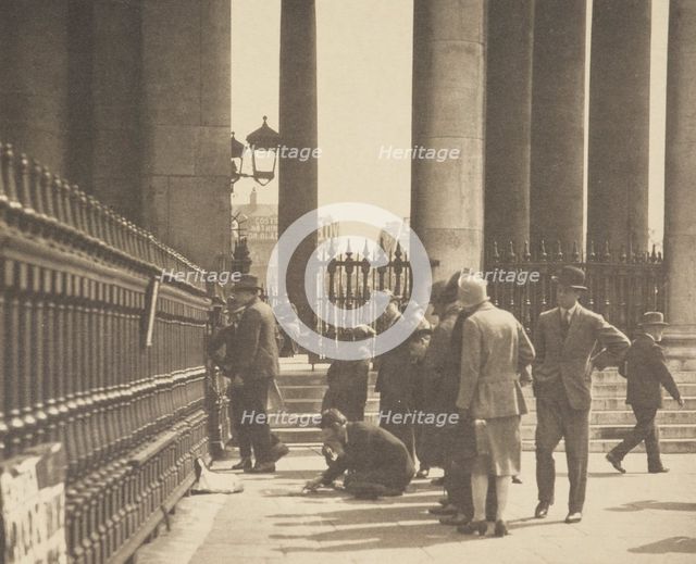 The pavement artist. From the album: Photograph album - London, 1920s. Creator: Harry Moult.