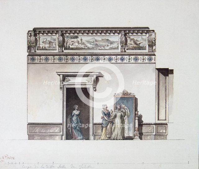 The Pavlovsk Palace. Design for the dressing room, End 1790s. Artist: Quarenghi, Giacomo Antonio Domenico (1744-1817)