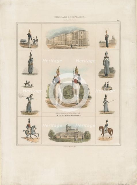 The Pavlovsky Guard Regiment, 1840. Artist: Gilbertson, E. (active 1830s-1850s)