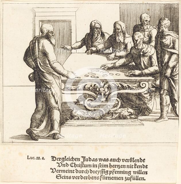 The Payment of Judas. Creator: Augustin Hirschvogel.