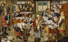 The Payment of the Tithes (known as Village Lawyer), between 1617 and 1622. Artist: Brueghel, Pieter, the Younger (1564-1638)
