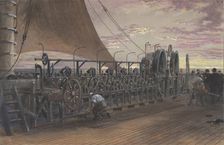 The Paying-out Machinery in the Stern of the Great Eastern, 1865. Creator: Robert Charles Dudley