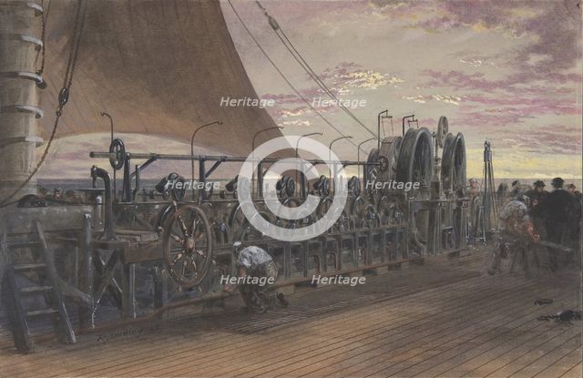 The Paying-out Machinery in the Stern of the Great Eastern, 1865. Creator: Robert Charles Dudley.