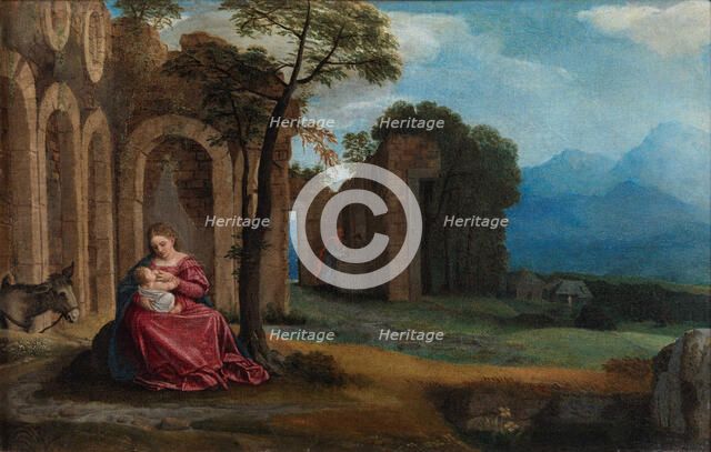 The peace of the flight to Egypt, c.1540. Creator: Savoldo, Giovanni Girolamo (Girolamo da Brescia) (1480/85-1548).