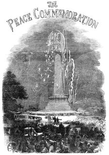 The Peace Commemoration: at Dublin - Fireworks in Phoenix Park, 1856. Creator: Unknown