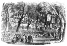 The Peace Commemoration at Lynn - School Children's Festival, in the Public Walks, 1856. Creator: Unknown