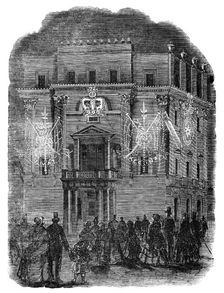 The Peace Illumination - Right Hon. Lord Panmure's (Minister-at-War), Belgrave-Square, 1856. Creator: Unknown