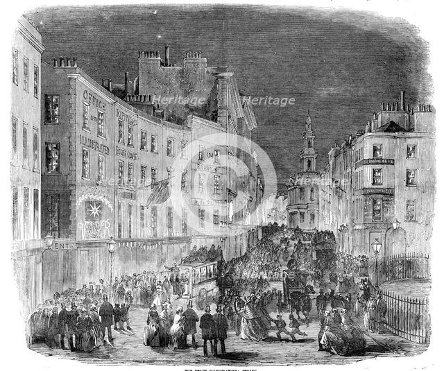 The Peace Illumination: Strand, 1856.  Creator: Unknown.