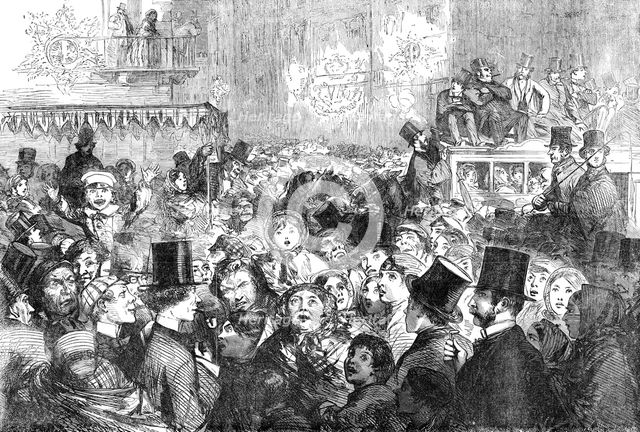 The Peace Illuminations - A Street Scene - drawn by George Thomas, 1856.  Creator: Unknown.