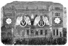 The Peace Illuminations - the Ordnance Office, Pall-Mall, 1856. Creator: Unknown