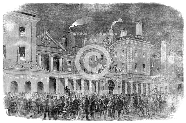 The Peace Illuminations - the Admiralty, 1856.  Creator: Unknown.