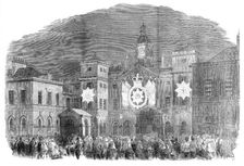 The Peace Illuminations - the Horse Guards, Whitehall Front, 1856. Creator: Unknown