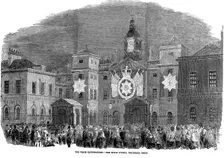 The Peace Illuminations - The Horse Guards, Whitehall Front London, 1856