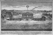 The peace rejoicings in the Green Park, Westminster, London, 1748 (1878)