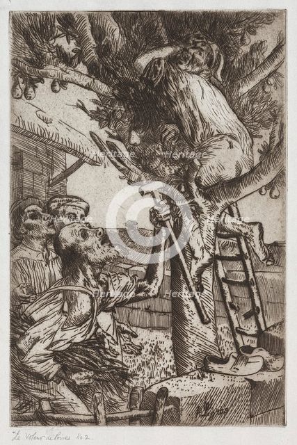 The Pear Thief, No. 1, c. 1890. Creator: Alphonse Legros (French, 1837-1911).