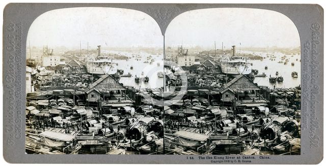 The Pearl River (Zhu Jiang) at Canton (Guangzhou), China, 1902.Artist: CH Graves