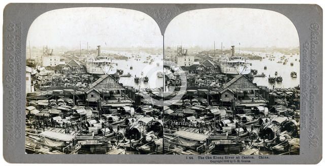 The Pearl River (Zhu Jiang) at Canton (Guangzhou), China, 1902.Artist: CH Graves