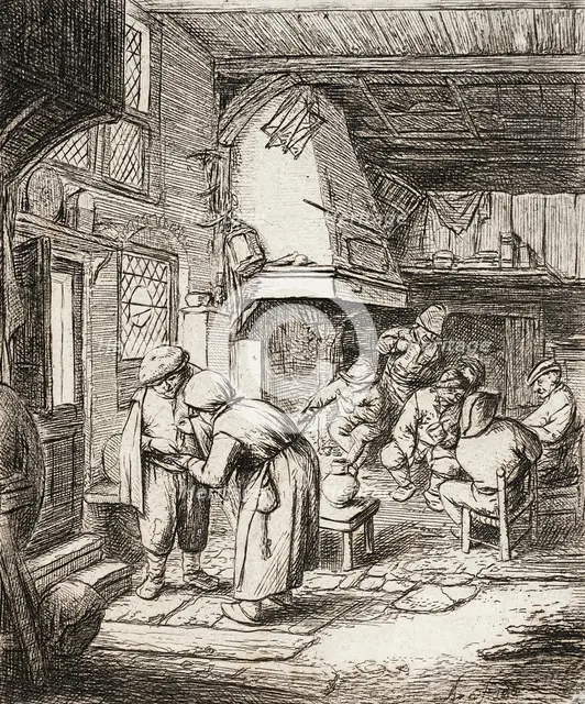 The Peasant Settling His Debt, c1646. Creator: Adriaen van Ostade.
