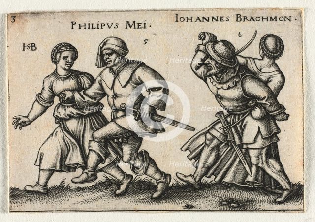 The Peasant Wedding or the Twelve Months: 5-Philipus Mei 6-Johannes Brachmon, 1546. Creator: Hans Sebald Beham (German, 1500-1550).