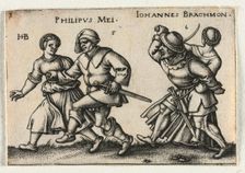 The Peasant Wedding or the Twelve Months: 5-Philipus Mei 6-Johannes Brachmon, 1546. Creator: Hans Sebald Beham (German, 1500-1550)