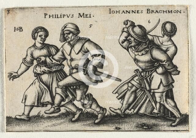 The Peasant Wedding or the Twelve Months: 5-Philipus Mei 6-Johannes Brachmon, 1546. Creator: Hans Sebald Beham (German, 1500-1550).