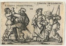 The Peasant Wedding or the Twelve Months: 9-Egidius Herbstmon 10-Simon Weinmon, 1546. Creator: Hans Sebald Beham (German, 1500-1550)